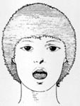 drawing of person with open mouth